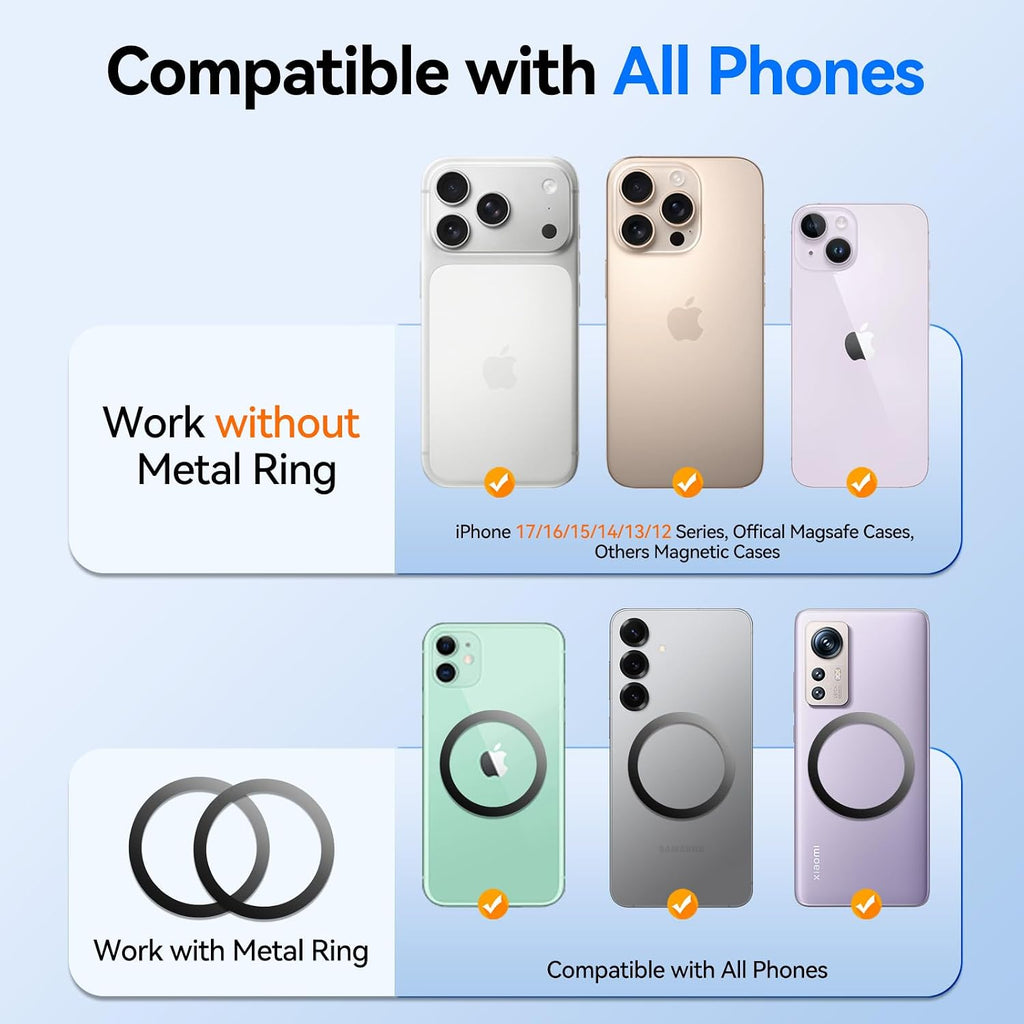For Magsafe Car Mount,【22 N55 Super Magnets】 Magnetic Phone Holder for Car Air Vent, Cell Phone Mount Car Accessories Compatible with Iphone 17 16 15 14 13 12 Pro Max
