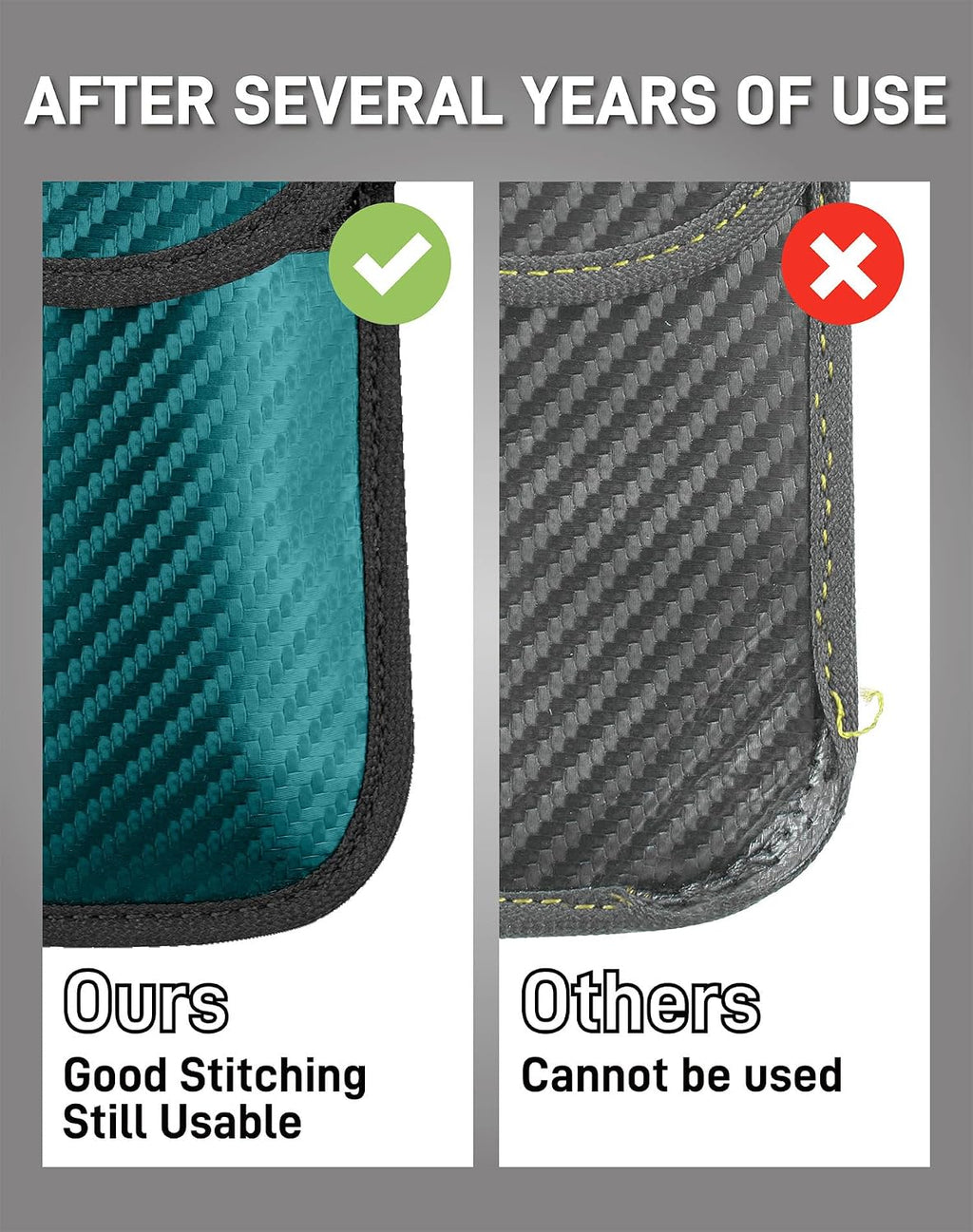 Upgraded Faraday Bag for Key Fob (2 Pack), Premium Faraday Key Fob Protector– Car RFID Signal Blocking, Car Security Protection, Anti-Theft Pouch, Anti-Hacking Case Blocker Green