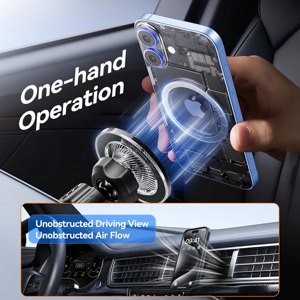 For Magsafe Car Mount,【22 N55 Super Magnets】 Magnetic Phone Holder for Car Air Vent, Cell Phone Mount Car Accessories Compatible with Iphone 17 16 15 14 13 12 Pro Max