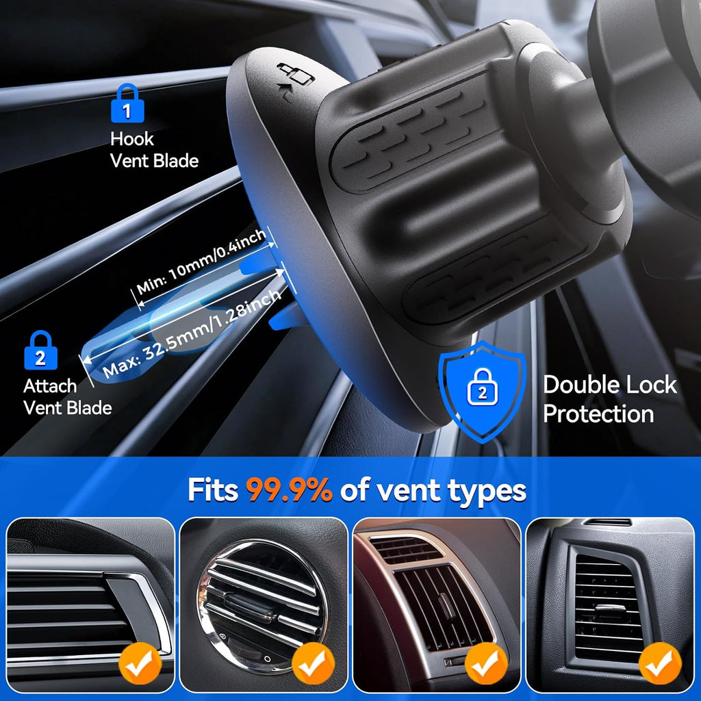 For Magsafe Car Mount,【22 N55 Super Magnets】 Magnetic Phone Holder for Car Air Vent, Cell Phone Mount Car Accessories Compatible with Iphone 17 16 15 14 13 12 Pro Max