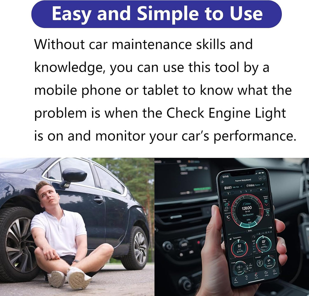 Wifi ELM327 OBD2 Adapter Wifi ELM 327 OBD Scanner for Universal 12V Vehicle | Diagnostic Tool OBD Car Fault Code Scanner Reader Interface Dongle Connector for Android Ios Iphone for Universal Apps Torque