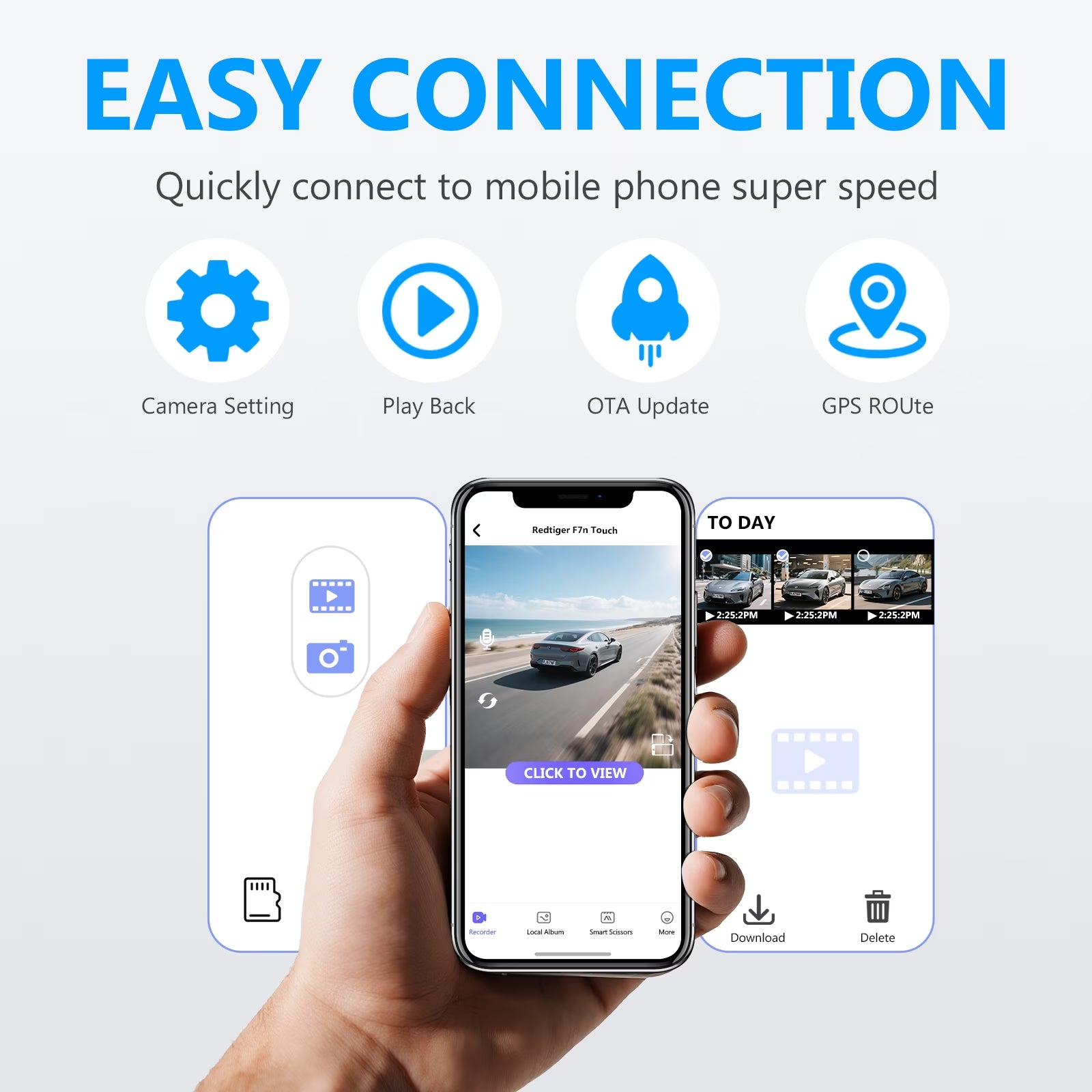 4K Dash Cam Front and Rear Inside,4K+1080 Full HD Dash Camera,Starvis 2 Sensor,Built in 5Ghz Wifi & GPS Car Camera,2.4" IPS Screen, 64GB SD Card,App Control,170°Wide Angle, 24H Parking Mode