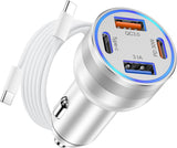 65W 4-Port Car Charger — Everyone Charges, Nobody Argues